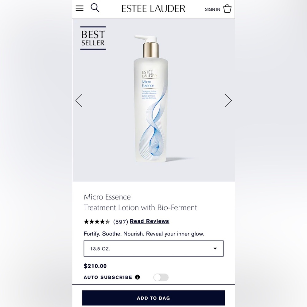 New 13.5 fl oz Estée Lauder Micro Essence Treatment Lotion with Bio-Ferment